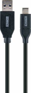 Schwaiger LK 050 C USB Kabel USB 3.2 Gen 2 (3.1 Gen 2) 0,5 m USB A USB C 5 Gbit/s Schwarz