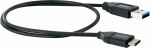 Schwaiger LK 050 C USB Kabel USB 3.2 Gen 2 (3.1 Gen 2) 0,5 m USB A USB C 5 Gbit/s Schwarz