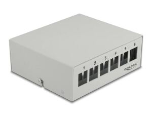 DELOCK Keystone Patchpanel 6 Port grau
