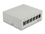 DELOCK Keystone Patchpanel 6 Port grau