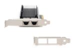 Digitus 2-Port 10 Gigabit Ethernet Netzwerkkarte, RJ45, PCI Express, Intel Chipsatz