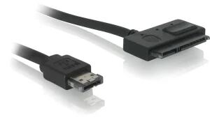 DeLOCK Cable Power Over eSATA > SATA 22pin SATA-Kabel 0,5 m eSATAp Schwarz