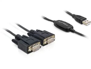 DeLOCK 2x RS232/USB 2.0 Serien-Kabel Schwarz