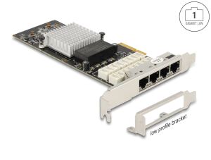 DELOCK PCI Express x4 Karte zu 4x RJ45 Gigabit LAN i350 Port