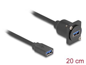 DeLOCK D-Typ USB 5 Gbps Kabel Typ-A Buchse zu Typ-A Buchse schwarz 20 cm