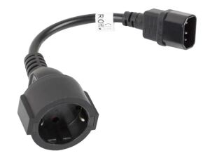 Lanberg CA-C14E-10CC-0018-BK Stromkabel Schwarz 0,18 m C14-Koppler