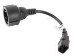 Lanberg CA-C14E-10CC-0018-BK Stromkabel Schwarz 0,18 m C14-Koppler