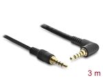 DELOCK Klinkenkabel 3.5mm 4Pin-St > St gewinkelt 3.0m schwar