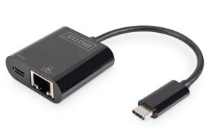 Digitus USB Type-C™ Gigabit Ethernet Adapter mit Power Delivery Unterstützung