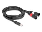 DELOCK Adapterkabel RJ45 St > 2x XLR 3 Pin St schwarz 2m