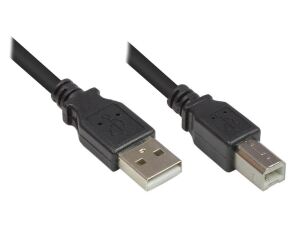 Alcasa 2510-05OFS USB Kabel USB 2.0 0,5 m USB A USB B 0,48 Gbit/s Schwarz