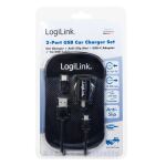LogiLink PA0204 Ladegerät für Mobilgeräte Universal Schwarz Zigarettenanzünder Drinnen