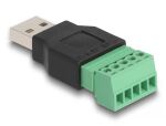 DeLOCK USB 2.0 Typ-A Stecker zu Terminalblock Adapter 2-teilig