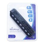 MediaRange MRCS504 Schnittstellen-Hub 480 Mbit/s Schwarz
