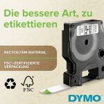 DYMO Original D1-Etikettenband | schwarz auf gelb | 12 mm x 7 m | selbstklebendes Schriftband | für LabelManager-Beschriftungsgerät