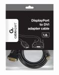 Gembird CC-DPM-DVIM-6 Videokabel-Adapter 1,8 m DisplayPort DVI Schwarz