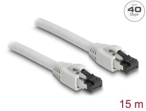 DELOCK RJ45 Netzwerkkabel Cat.8.1S/FTP 15m bis 40Gbps Grau