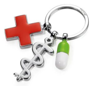 TROIKA GET WELL Schlüsselring Mehrfarbig, Silber