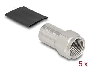 DeLOCK F Stecker zum Crimpen RG-6 mit passendem Schrumpfschlauch