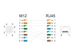 DeLOCK M12 Adapter X-kodiert 8 Pin Buchse zu RJ45 Buchse Cat.6A STP geschirmt 90° gewinkelt