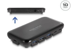 DELOCK 7 Port USB 3.2 Gen 2 Hub mit 4 USB Typ-A