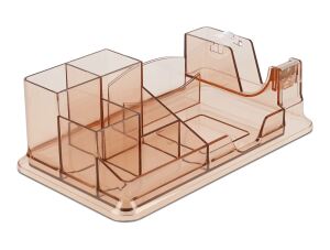 DELOCK Schreibtisch Organizer transparent / braun
