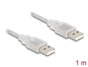 DELOCK USB Kabel A -> A St/St 1.00m transparent