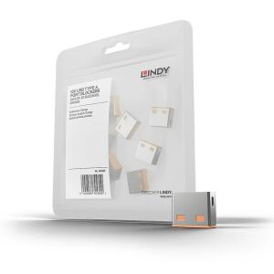 Lindy 40463 Schnittstellenblockierung USB Typ-A Orange Acrylnitril-Butadien-Styrol (ABS) 10 Stück(e)