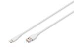 Digitus Lightning Silikon Anschlusskabel, USB-A - Lightning 0,5m, weiß