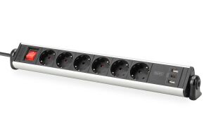 Digitus 6-fach Office-Steckdosenleiste mit 3x USB-Anschlüssen