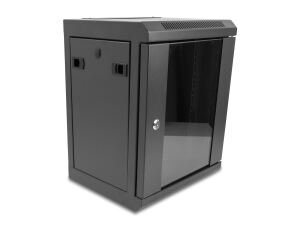 DELOCK 10" Netzwerkschrank mit Glastür 8 HE schwarz
