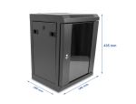 DELOCK 10" Netzwerkschrank mit Glastür 8 HE schwarz
