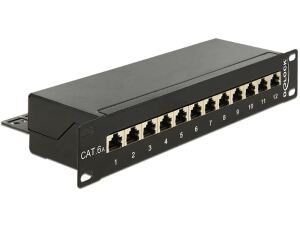 DELOCK 10" Patchpanel 12 Port Cat.6A schwarz