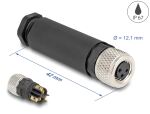 DeLOCK M8 Steckverbinder A-kodiert 3 Pin Buchse zur Montage mit Schraubanschluss