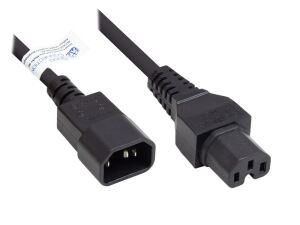 Alcasa P1450-S010 Stromkabel Schwarz 1 m C14-Koppler C15-Koppler