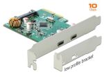 DELOCK PCI Express x4 Karte zu 2 x extern USB 10 Gbps Type-C
