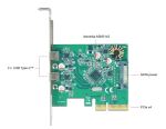 DELOCK PCI Express x4 Karte zu 2 x extern USB 10 Gbps Type-C