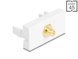 DELOCK Easy 45 Modul RP-SMA Bu zu RP-SMA Buchse weiß