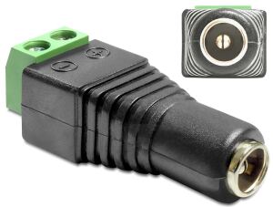 DeLOCK 65485 Kabeladapter DC 2.5 x 5.5 mm 2p Schwarz, Grün