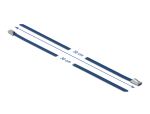 DELOCK Edelstahlkabelbinder L 300 x B 4,6 mm blau 10 Stück