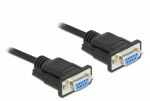 DeLOCK Seriell Kabel RS-232 D-Sub9 Buchse zu Buchse Nullmodem mit schmalem Steckergehäuse 10 m