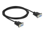 DeLOCK Seriell Kabel RS-232 D-Sub9 Buchse zu Buchse Nullmodem mit schmalem Steckergehäuse 10 m