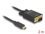DELOCK Kabel USB-C -> VGA Full HD 1080p St/St 2.00m sw