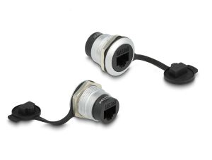 DELOCK RJ45 Cat.6A Einbaubuchse mit Staubschutzkappe