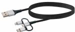 Schwaiger LKU 100 USB Kabel USB 2.0 1,5 m USB A Micro-USB B 0,48 Gbit/s Schwarz, Silber