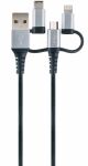 Schwaiger LKU 100 USB Kabel USB 2.0 1,5 m USB A Micro-USB B 0,48 Gbit/s Schwarz, Silber