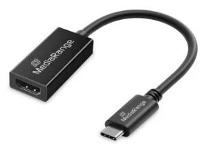 MediaRange USB Type-C zu HDMI Audio und Video Konverter, 20cm, schwarz