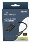 MediaRange USB Type-C zu HDMI Audio und Video Konverter, 20cm, schwarz