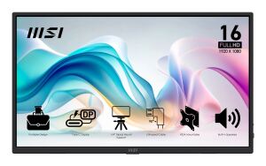 MSI PRO MP165DE E6 TV-Gerät/Monitor tragbar Tragbarer Monitor Schwarz 39,6 cm (15.6") LED 1920 x 1080 Pixel