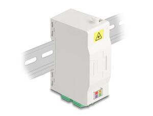 DeLOCK LWL Anschlussdose für Hutschiene mit Spleißhalter und 4 x LC Duplex Kupplung